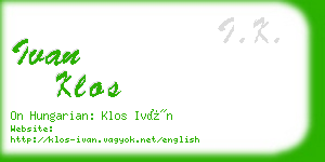 ivan klos business card